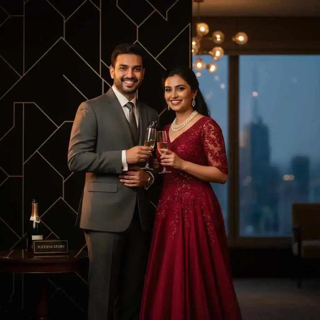 Happy successful couple